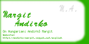 margit andirko business card
